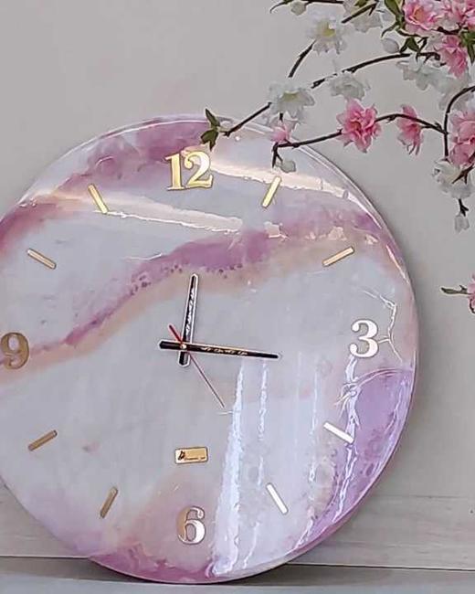 Blush Marble Wall Clock