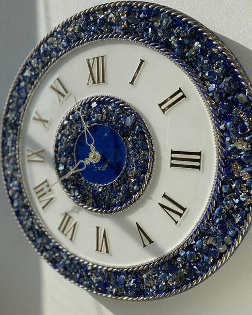 Lapis Stone Border Clock